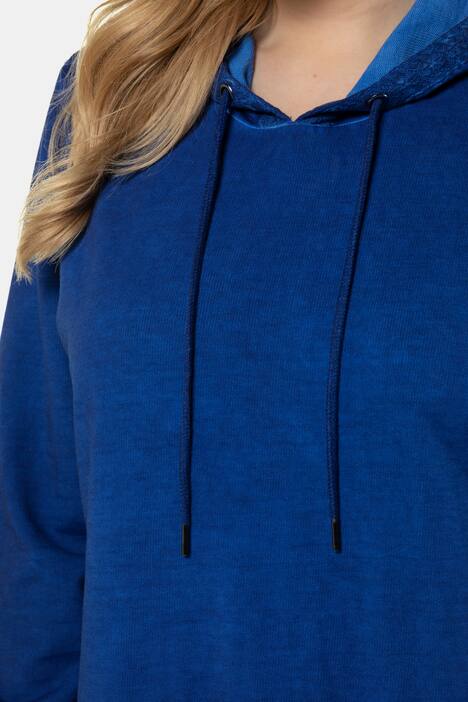 Sweatshirt, cold dyed, Classic, Spitzenbänder, Kapuze