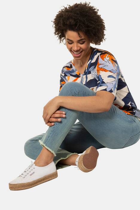 Jeans Sammy, Fransensaum, schmale 5-Pocket-Form