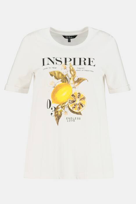 T-Shirt, Zitronenmotiv, Classic, Pailletten, Modal