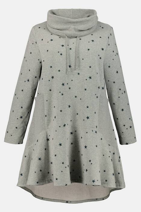 Velvet Inset Hi-Low Stretch Tunic Sweatshirt