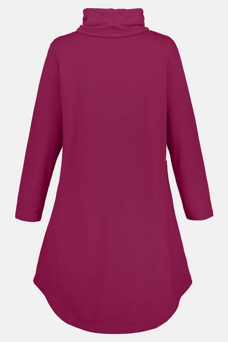 Velvet Inset Hi-Low Stretch Tunic Sweatshirt