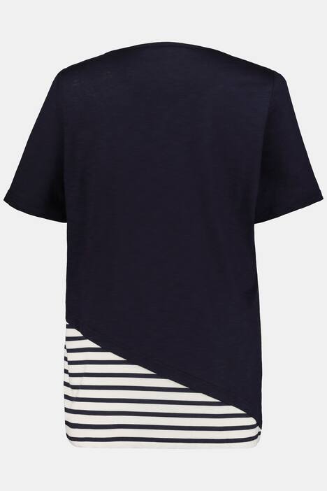 Longshirt, Streifensaum, Raffband, Biobaumwolle