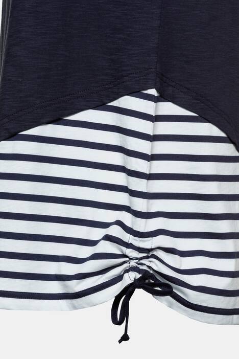 Longshirt, Streifensaum, Raffband, Biobaumwolle