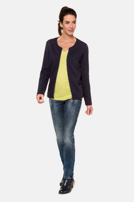 Sweat-Blazer, Jacquard, Langarm