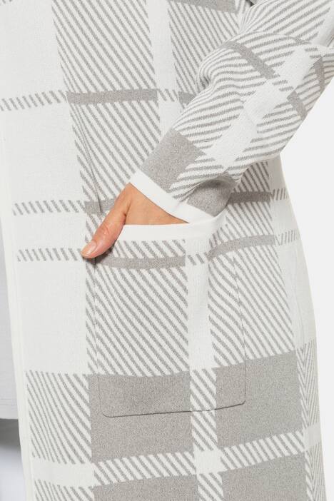 Cardigan, Karo-Design, länger geschnitten, selection