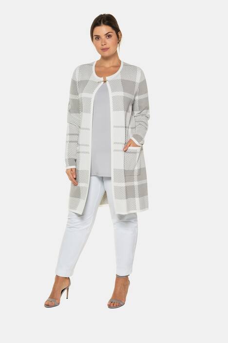 Cardigan, Karo-Design, länger geschnitten, selection