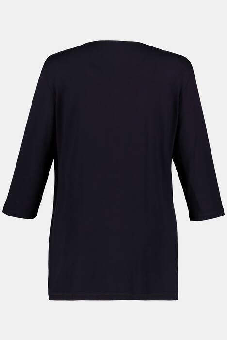 2 in 1 Graphic Print Inset Stretch Knit Top
