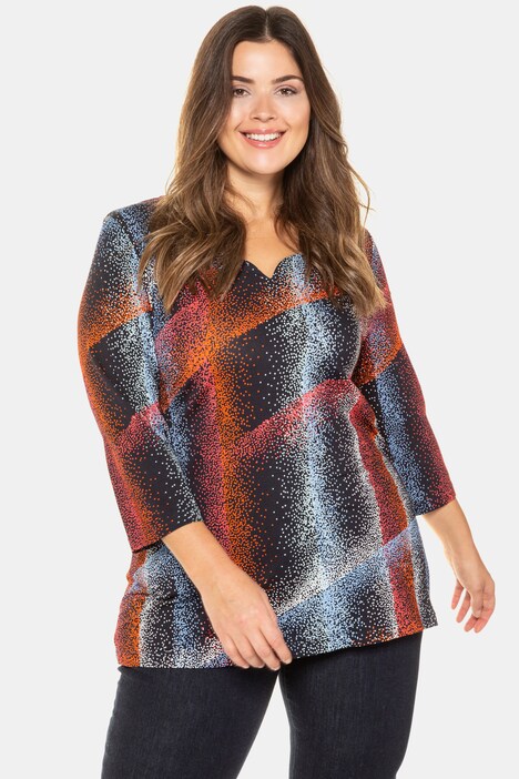 Maglia, design a puntini, maniche a 3/4, selection