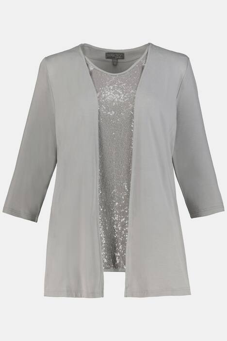 2 in 1 Sequin Inset Stretch Knit Top