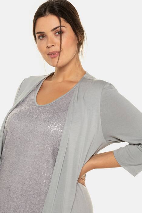 2 in 1 Sequin Inset Stretch Knit Top
