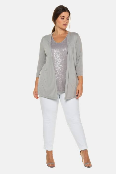 2 in 1 Sequin Inset Stretch Knit Top