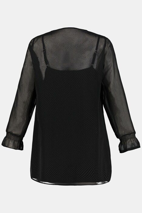 Tuniek met top. V-hals, transparant chiffon