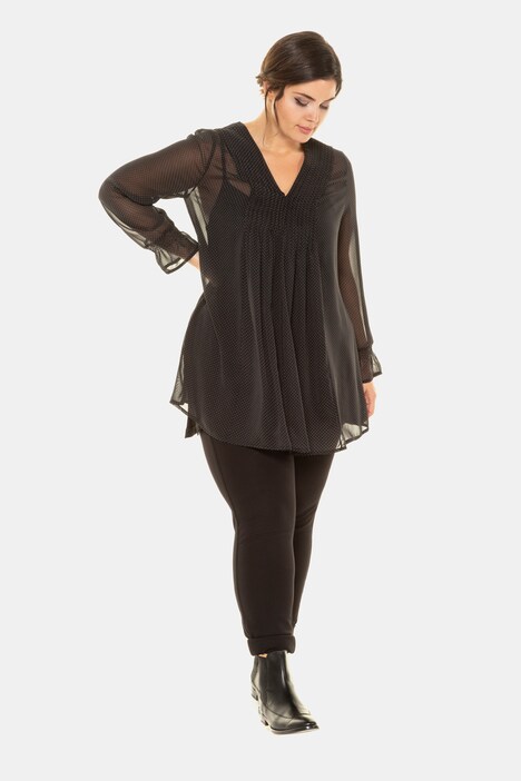 Tuniek met top. V-hals, transparant chiffon