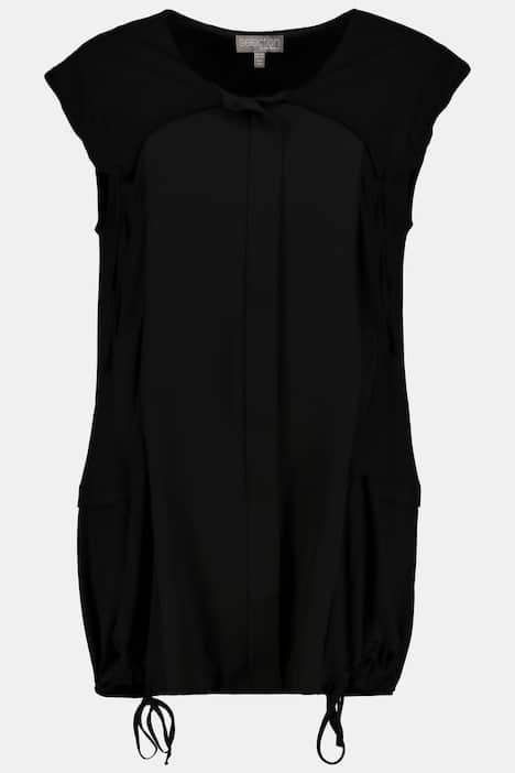 Jersey-Weste, Chiffon-Einsatz, Zipper, selection