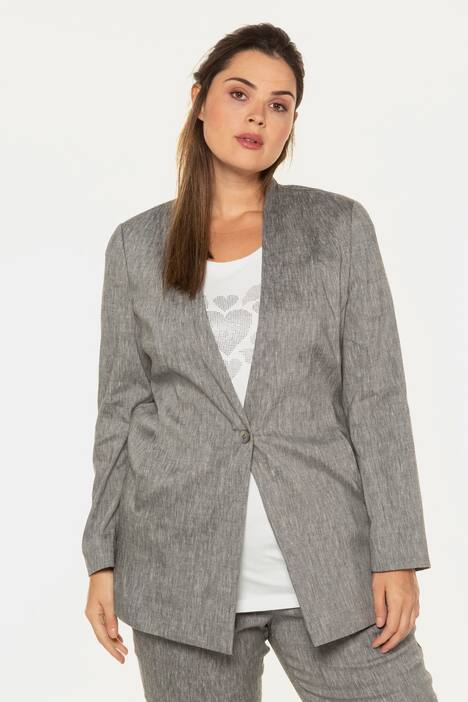 Leinenblazer, Stehkragen, Stretch, selection