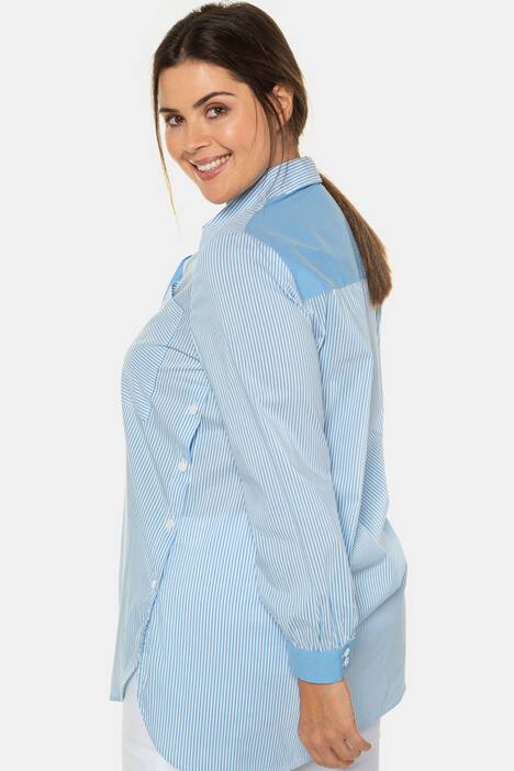 Streifenbluse, Patchlook, Langarm, selection
