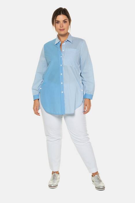 Streifenbluse, Patchlook, Langarm, selection