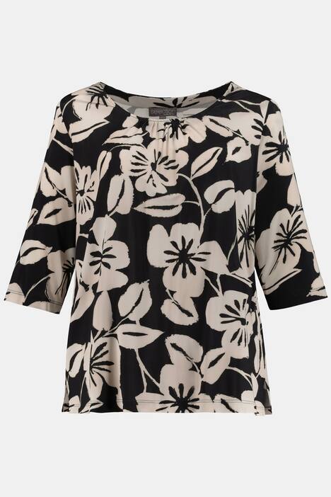 Slinkyshirt, Blüten, Ausschnitt-Kräusel, selection