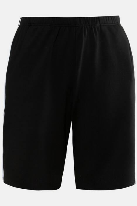 Side Seam Stripe Elastic Waist Stretch Knit Shorts