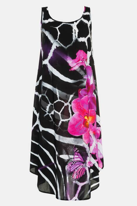 Giraffe Floral Print Swing Hem Tank Beach Dress