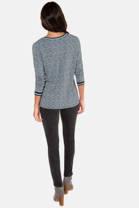 Shirt, Minimalmuster, Rippband-Details, Langarm