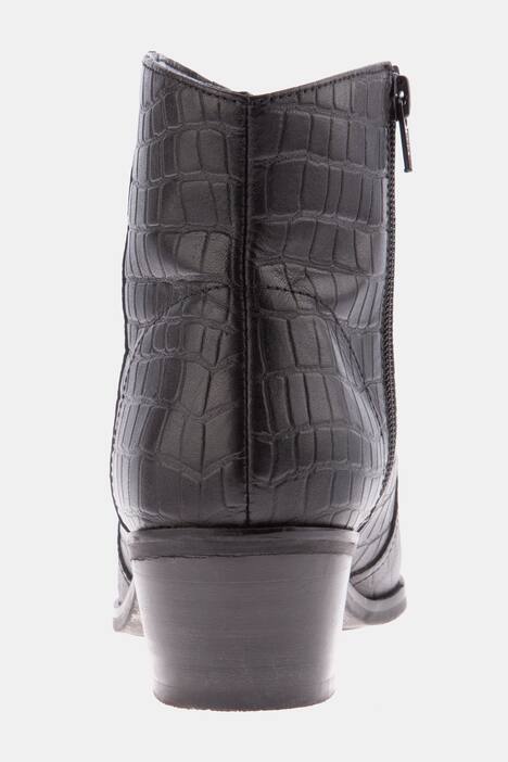 Stiefelette, Leder mit Kroko-Prägung, Innenzipper