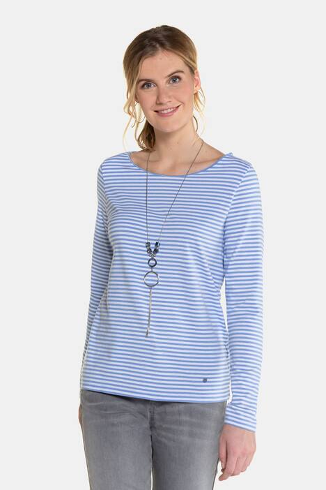 Shirt, Ringel, U-Boot-Ausschnitt, Langarm