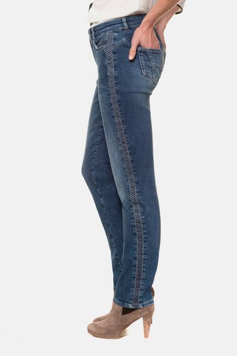 Jeans Tina, Galonstreifen, 5-Pocket, gerader Schnitt