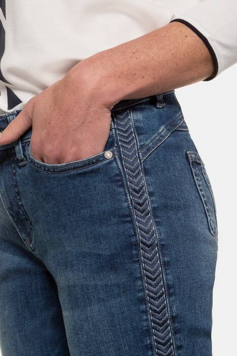 Jeans Tina, Galonstreifen, 5-Pocket, gerader Schnitt