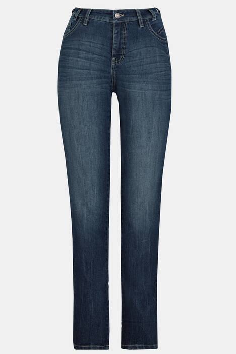 Jeans Julia, Saum-Zierband, schmale 5-Pocket-Form
