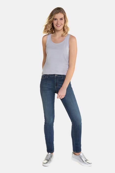 Jeans Julia, Saum-Zierband, schmale 5-Pocket-Form