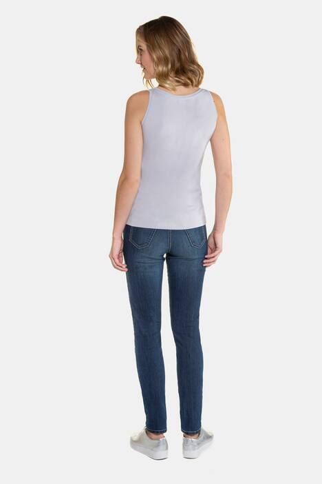 Jeans Julia, Saum-Zierband, schmale 5-Pocket-Form