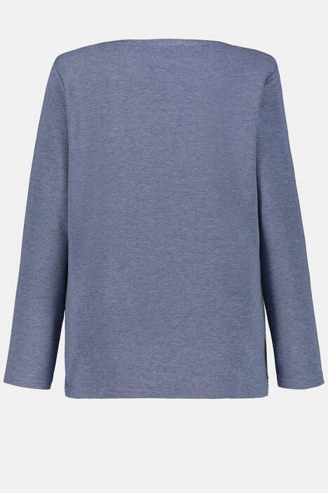Sweatshirt, Querrippen, U-Boot-Ausschnitt, Zierknöpfe