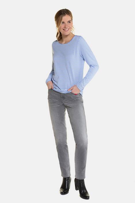 Shirt, Ringel, U-Boot-Ausschnitt, Langarm