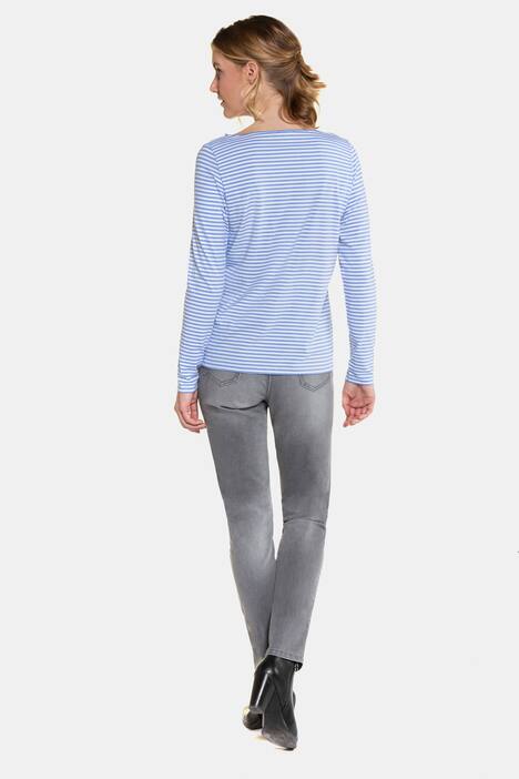 Shirt, Ringel, U-Boot-Ausschnitt, Langarm