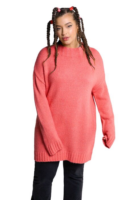 Dlouhý svetr, oversize, stojáček, extra dlouhý, dlouhé rukávy