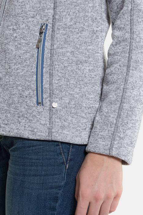 Strickfleece-Jacke, Stehkragen, Zipper