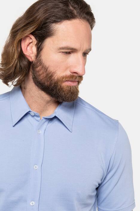 Hemd, Halbarm, Jersey, Kentkragen, Modern Basic Fit