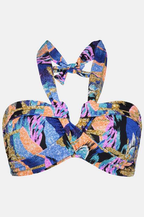 Bikinitop, Palmenmuster, Neckholder, Softcups