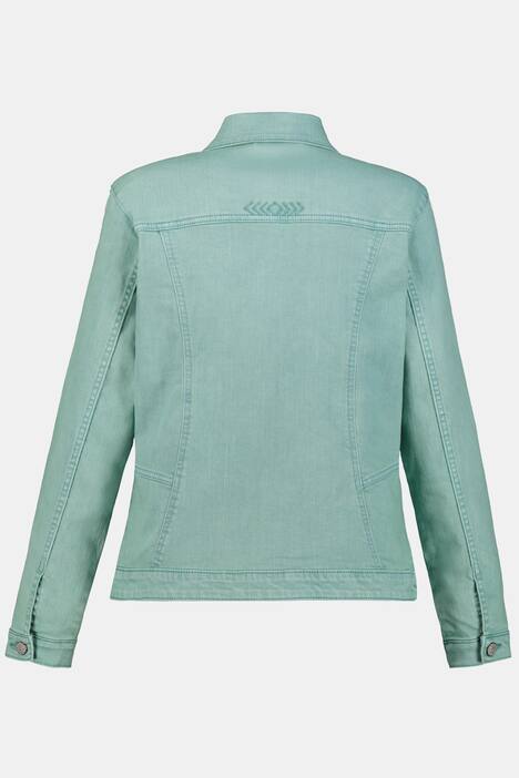 Jeansjacke, Ärmel-Stickerei, Trendfarbe
