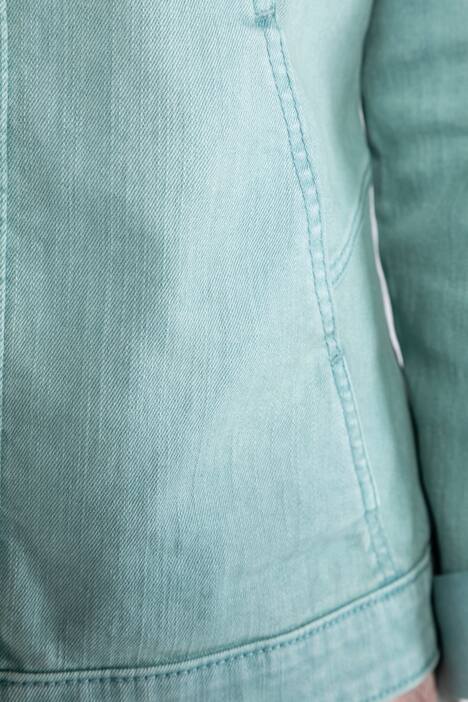 Jeansjacke, Ärmel-Stickerei, Trendfarbe