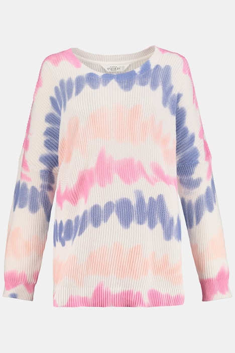 Pullover, Batik-Muster, oversized, Langarm