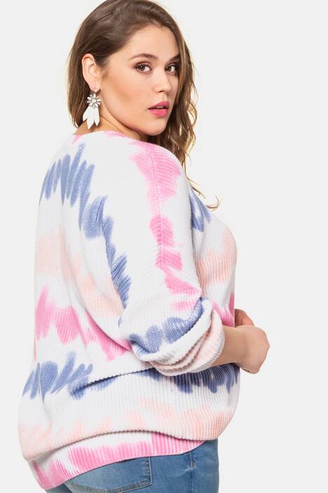 Pullover, Batik-Muster, oversized, Langarm