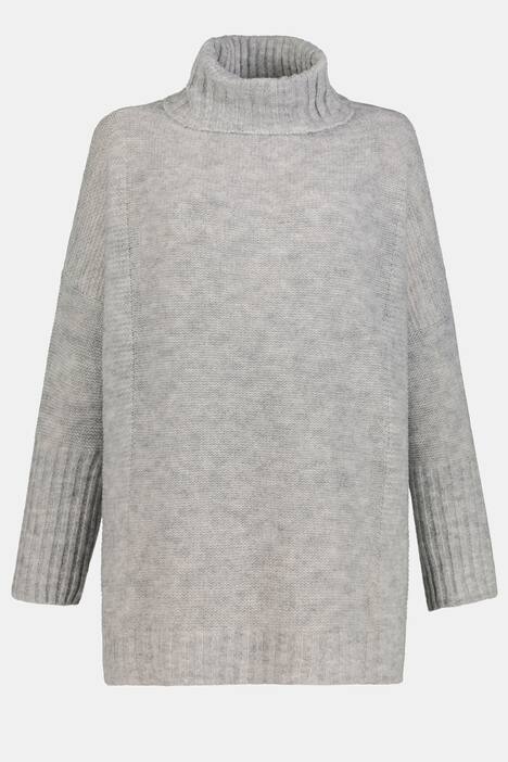 Pullover, Rollkragen, Krausstrick, Woll-Mix