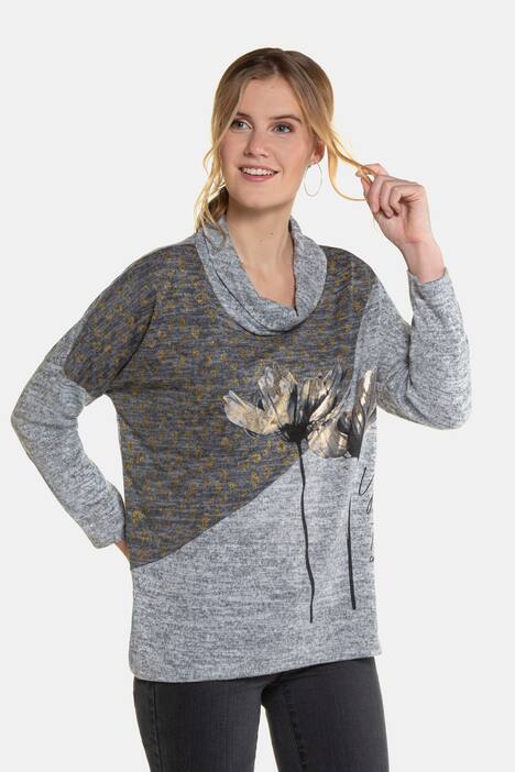 Sweatshirt, große Blüte, Langarm