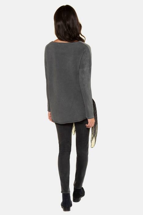 Sweatshirt, Patch-Look, Zipfelsaum, Langarm