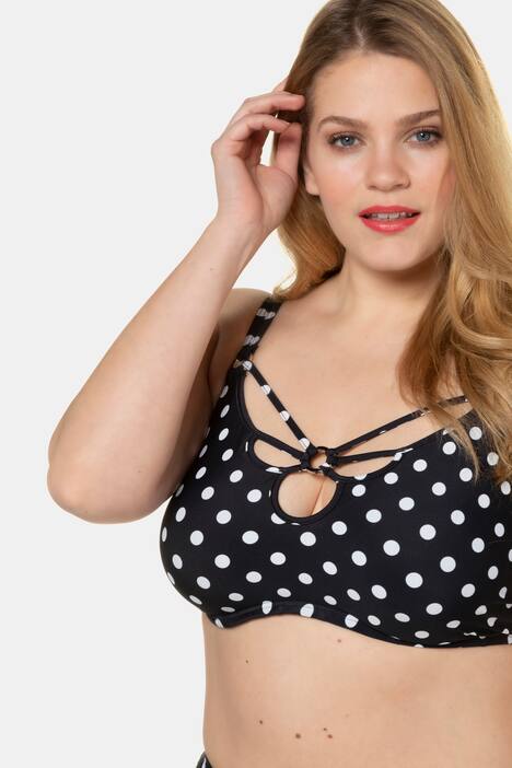 Bikini, Punkte, Zierbänder, Softcups, Cup B - D