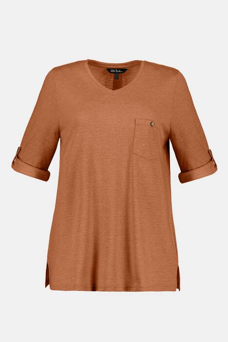Shirt, fein geringelt, Classic, Rücken-Knopfleiste