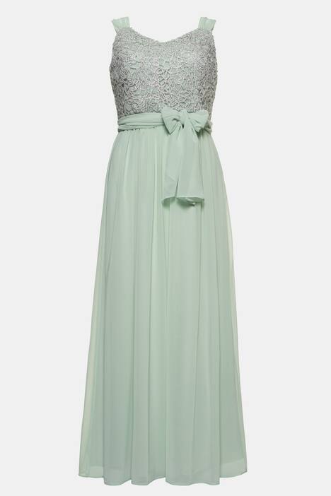 Kleid, Glitzerbänder, Chiffonrock, Jersey-Unterkleid