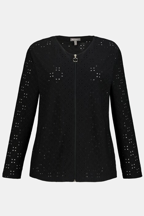 Blouson, Lochstickerei, Reißverschluss